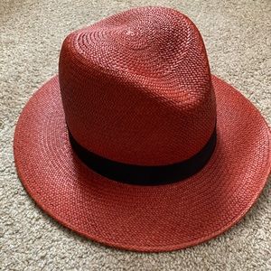 Rag & Bone Grosgrain-trimmed straw Panama hat m/L